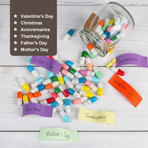 Letters Message in a Bottle, Lovely Notes Couples Gifts for Him/Her, Boyfriend/Girlfriend, Birthday, Mixed Color 60PCS