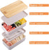 Japanese Bamboo Bento Box with Compartments and Utensils Stackable Lunch Box Includes Lunch Bag for Meal Prep Beige