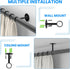 SDTC Tech 1-1/4 Inch Curtain Rod Ceiling-Mount Bracket - Stainless Steel Flange Rod Holder with Matching Screws, Black