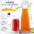 1 4 (6 1 Ritayedet Glass Carafe, Liter Carafe for Mimosa Bar, Pcs, Square Pitcher with Lid and Spout, Drink Dispenser