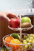 Juvale Large White 3 Tiered Fruit Basket for Kitchen Counter, Metal Stand for Fresh Produce and Vegetables (18 In)