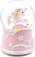 Pink Unicorn Snow Globe with Lighted Rainbow & Lullaby Music LED Musical Snow Globe with Floating Glitter, Elegant