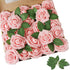AmyHomie 50pcs Artificial Flower Fake Roses w/Stem for DIY Wedding Bouquets, Centerpieces, Party, Home Decorations