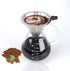 T-mark Pour Over Coffee Maker with Reusable Double-layer Stainless Steel Filter, 800ml/27oz BPA-Free Glass Carafe