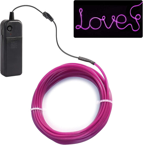 Pack 16.4ft 5m 360 (16.4ft 5m, JIGUOOR EL Wire Battery / Bright Neon Light Strip Illumination Neon Tube Rope Lights