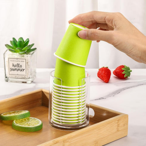 3 Pack 3 oz Countertop Counter Bathroom Cup Dispenser Storage Mouthwash Cups Holder, Plastic Small Disposable Paper Cup