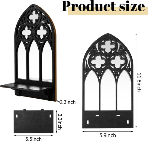 Set 2, Gothic Sconces Wall Decor of Arched Church Wall Sconces Decorative Gothic Wall Decor for Living Room, Bathroom