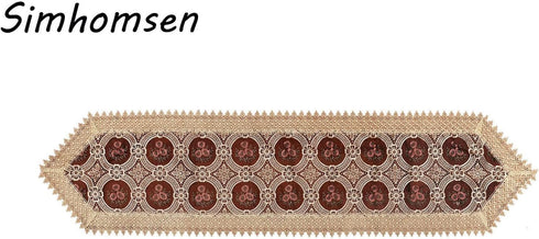 16 72 Inch Simhomsen Embroidered Vintage Floral Lace Burgundy Table Runner