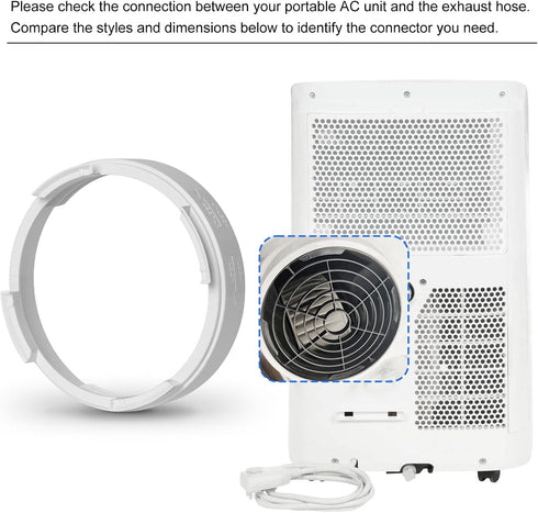 BEWAVE 5.9 inch Portable AC Exhaust Hose Connector, Air Conditioner Hose Coupler Window Adapter Accessories for Air Conditioning Exhaust Port, AA05