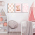 3Pcs Pink Teddy Bear Canvas Wall Art Coquette Bow Wall Decor Pictures Cute Animal Nursery Posters Prints for Baby Girls