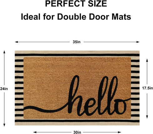 Black and Tan Outdoor Rug 24"x35", Washable Reversible Striped Front Door Mat,Cotton Hand-Woven Layered Door Mats Farmhouse Throw Rugs for Entryway Porch Decor Home Entrance by Sungea
