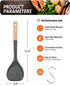 Nonstick Silicone Spatula, Non Scratch Flexible Edge for Pans, Slip Resistant comfortable Wooden Handle, Heat Resistant BPA-Free Kitchen Spatulas for Cooking, 13.2 Inch (Grey) by Badiano