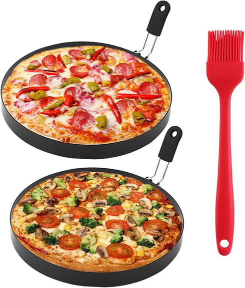 8" Omelet Ring for Griddle, 2 Packs Non-Stick Stainless Steel Pancake Rings, Omelet Maker with Silicone Handle