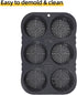 Silicone Hamburger Bun Mold, 6 Cavity Loaf Pan, Non Stick Baking Tool for Easy Release Household Baking