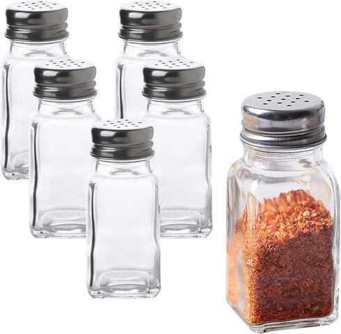 WHOLE HOUSEWARES Stainless Steel Salt and Pepper Shakers Set, 6-Piece Pack for Home Kitchen & Restaurants