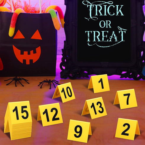 15 Pcs Evidence Markers, Crime Scene Markers Tents for Decorations, Mystery Decorations for Kids Adults Detective Game