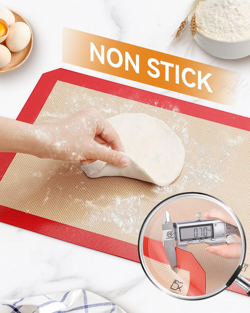 Silicone Baking Mat-Set of 5 (2 Half Sheet Mats + 2 Quarter Baking Sheets+ 1 9'' Oven Liner), Sopito Non Stick & Reusable Bakeware Mats for Cookies, Macarons, Bread and Pastry by Sopito
