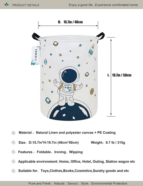 ONOEV 19.7inch(H) 15.7inch(D) Round Fabric Storage Bin,Decorative Basket,Organizer Basket with Handles,for Clothes
