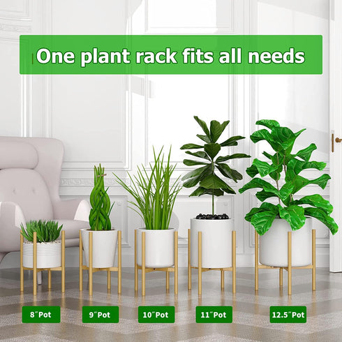 EKNITEY Adjustable Plant Pot Stand: Indoor Outdoor Modern Flower Holder Metal Plant Rack Organizer Planter Stand