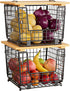 Wire Storage Basket for Kitchen Pantry: GGIU Stackable Kitchen Counter Organizers -