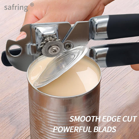 Manual Can Opener, Handheld Heavy Duty Stainless Steel with Comfortable Handle and Sharp Blade