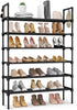 LANTEFUL 6 Tier Shoe Rack for Closet Shoe Organizer with 5 Hooks,