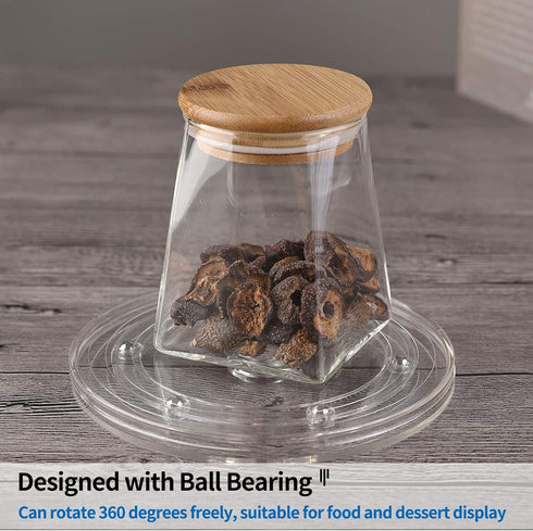 2 Pack 4 Inch Clear Mini Turntable Organizer, Acrylic Rotating Tray for Kitchen Table Spice Rack, TV Laptop