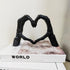 Skeleton Hands Statue,Heart Hands Sculpture,Hand Gesture Desk Statues Love Ornaments,Heart Shape Finger Gesture