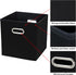 Black Fabric Storage Bins Cube, 11x11x11 Fabric Cubby Organizer Baskets with Handle, Foldable Basket for Closet, Set of