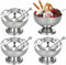 4 Pcs Stainless Steel Dessert Bowls, Ice Cream Cups 9oz Footed Dessert