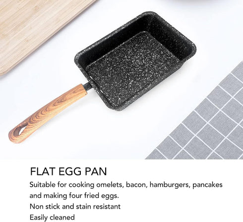 Breakfast Flat Pan, Tamagoyaki Omelette Pan, Frying Pan Iron Non Stick Square Thick Multifunction Japanese Omelette Pan for Home Kitchen Tool by MOUMOUTEN