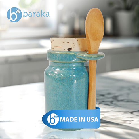 Baraka Ceramic Neti Salt and Herb Storage Containers Durable & Functional Ceramic Organizers for Neti Salt, Herbs