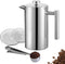 Small French Press Coffee Maker, Double-Wall Insulated, Stainless Steel, 350ML, 12 OZ, Includes 2 Extra Filters
