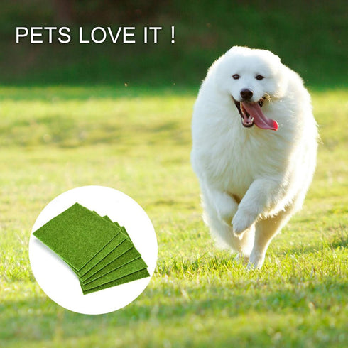 Oumefar Synthetic Artificial Grass Mat, Green Non-Woven Fabric Fake Turf Rug for Pets, 30 * 30cm