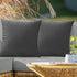 Outdoor Waterproof Throw Pillow Covers 18x18, Set of 2 Decorative Dark Gray Cushion Cases for Patio Furniture Decor