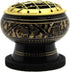 Govinda Small Decorated Brass Charcoal Screen Incense Burner with Wooden Coaster