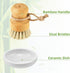 SUBEKYU Bamboo Dish Scrub Brush for Kitchen Sink, Natural Wooden Washing Dish Brush Scrubber with Sisal Bristles