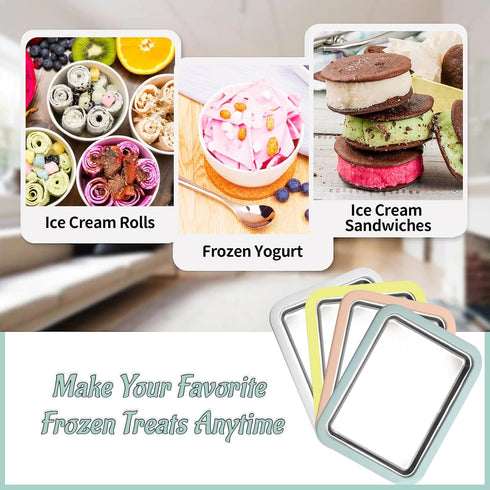 Rolled Ice Cream Maker, Instant Ice Cream Maker, Instant Gelato Pan/Roll, Homemade DIY for Fun Parent-Child Activities