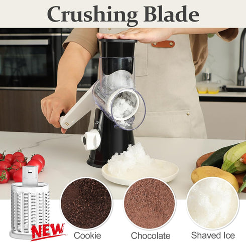 5 1 Cambom in Rotary Cheese Grater Hand Crank Cheese Shredder for Fresh Cheese, Vegetable, Nuts,Non-slip Suction Base