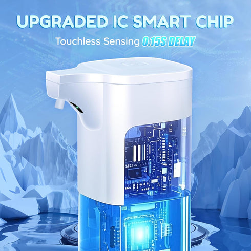 Minwiier 18.6 oz/550mL 4Mode (1s/1.5s/1.8s/2.3s), 1200mAh (7000 IPX6, Automatic Mouthwash Dispenser for Bathroom - fl