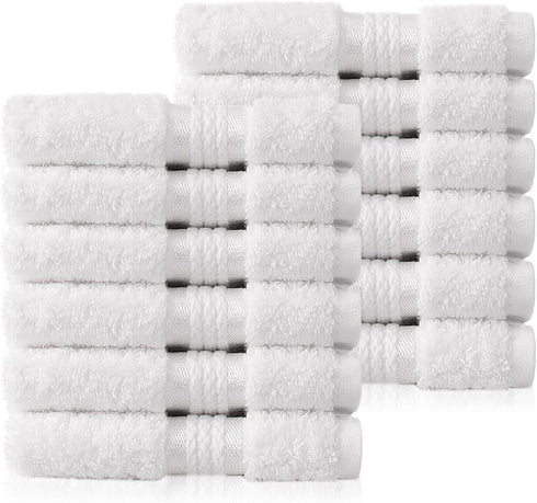 COTTON CRAFT Ultra Soft Washcloths - 12 Pack - 12x12-100% Cotton Facecloths