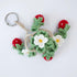 Cute Crochet Daisy Strawberry Hanging Plant, Aesthetic Rear View Mirror Ornament for Car, Handmade Decor Gift