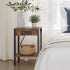 MMEOLUOOK 2-Tier MLBZ14RE End Table with Charging Station, Nightstand with Storage Shelf,Modern Side Table,Bedside