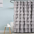 72x72 Inch Handmade Ruffle Shower Curtain Shabby Chic Shower Curtain for Bathroom Soft Cloth Microfiber Bath Curtain
