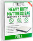 Full Mattress Bag for Moving and Storage - Heavy Duty 5 Mil Mattress Cover, Reusable and Tearproof Storage Bags