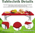 2 Pack 6 (Red,30" 72") Picnic Fitted Table Cover for Foot Tablecloth for Rectangle Tables Waterproof Stretch Washable