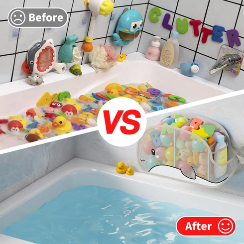 Austion Quick-Drying Baby Bath tub Toy Organizer Storage for Bathroom, Large-Capacity mesh Bath Toy Holder for Bathtub