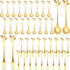 Stainless Steel Leaf Coffee Spoon and Appetizer Fork Set, 40 Pieces Mini Dessert Utensils for Coffee, Tea