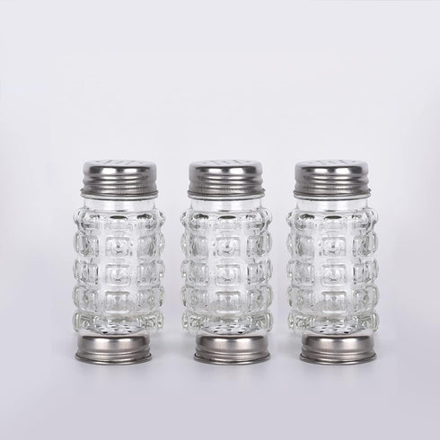 Retro Style Salt and Pepper Shakers with Stainless Tops, 2