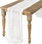 Ling's Moment 10Ft x 35" Wide Brilliant White Gauze Semi-Sheer Table Runner for Wedding Party Bridal Shower Decor